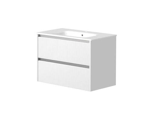 Dursley 800mm Two Drawer Wall Hung Unit & Basin in Matt White