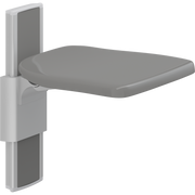 Pressalit PLUS folding seat, manually height-adjustable, wall-mounted, anthracite