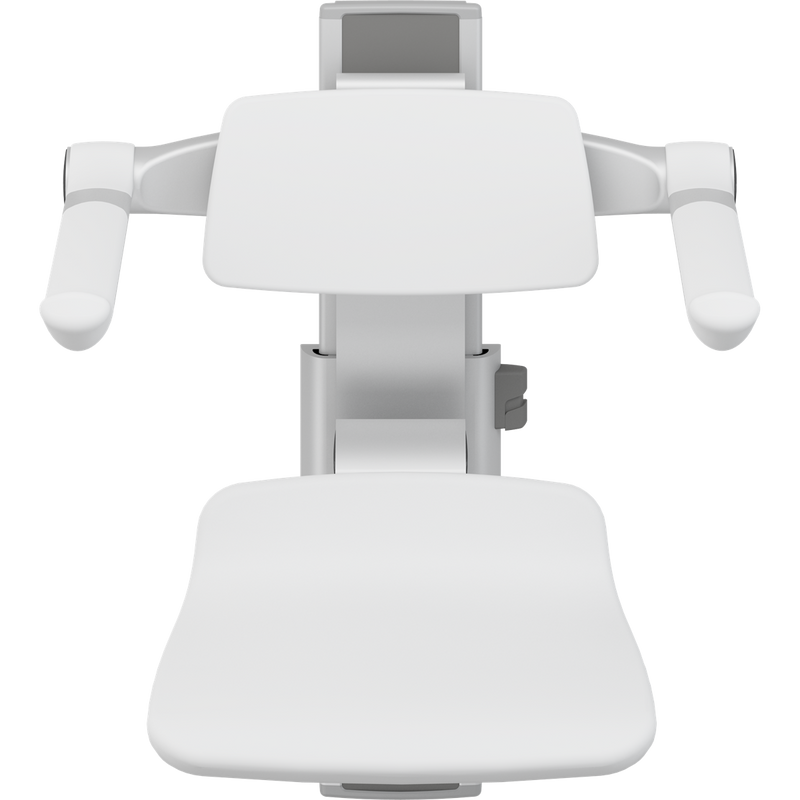 Pressalit PLUS Shower Seat 310 incl. Backrest & Armrests, Manually Height Adjustable, White (R7334000)