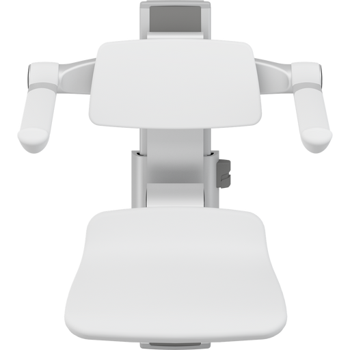 Pressalit PLUS Shower Seat 310 incl. Backrest & Armrests, Manually Height Adjustable, White (R7334000)