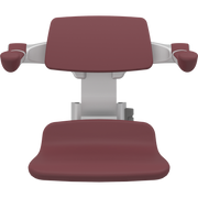 Pressalit PLUS Replacement Shower Seat 310 incl. Backrest & Armrests, Manually Height Adjustable, Red (R7034035)