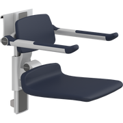 Pressalit PLUS Shower Seat 450 incl. Backrest & Armrests, Manually Height & Sideways Adjustable, Dark Blue (R7464108)