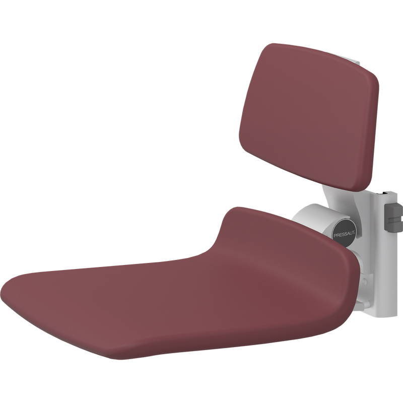 Pressalit PLUS Replacement Shower Seat 450 incl. Backrest, Manually Height Adjustable, Red (R7124035)