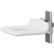 Pressalit PLUS Shower Seat 450 with Aperture, Manually Height Adjustable, White (R7415000)