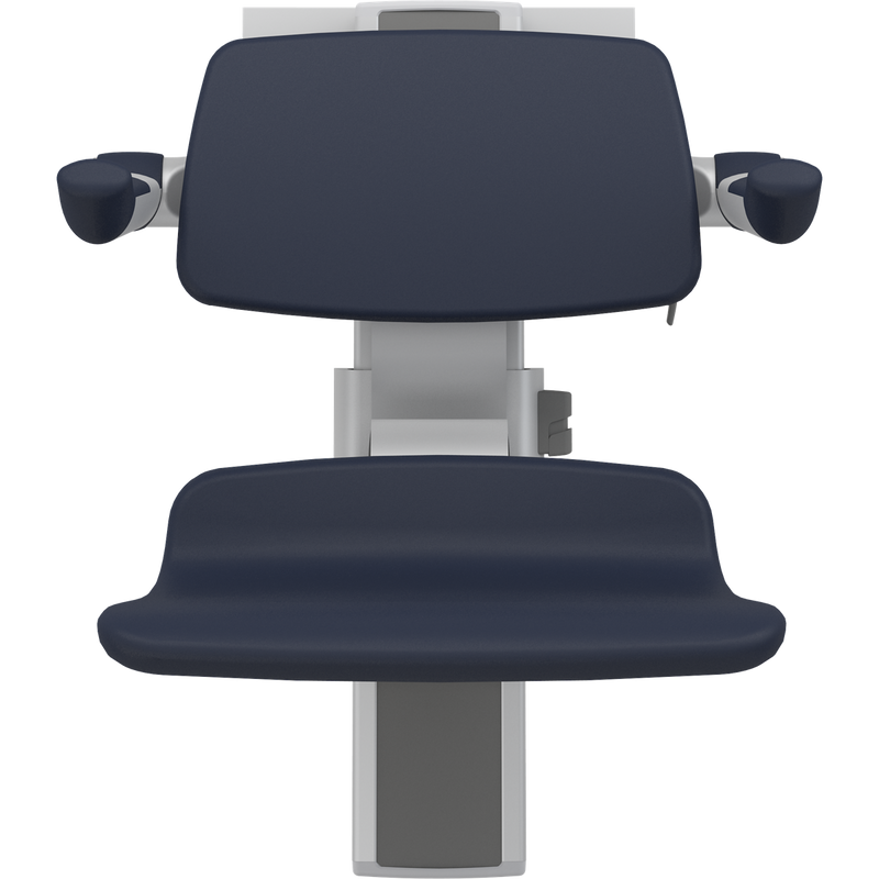 Pressalit PLUS Shower Seat 450 incl. Backrest & Armrests, Manually Height & Sideways Adjustable, Dark Blue (R7464108)