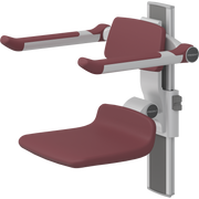 Pressalit PLUS Shower Seat 310 incl. Backrest & Armrests, Manually Height Adjustable, Red (R7334035)