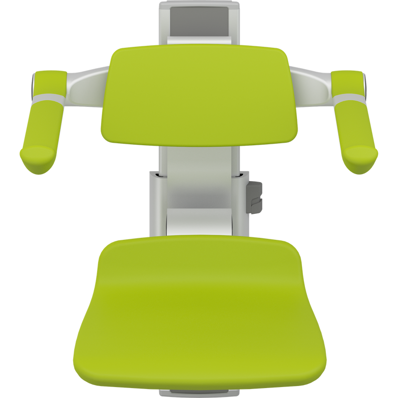 Pressalit PLUS Shower Seat 310 incl. Backrest & Armrests, Manually Height Adjustable, Lime Green (R7334277)