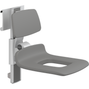 Pressalit PLUS Shower Seat 450 with Aperture incl. Backrest, Manually Height & Sideways Adjustable, Anthracite (R7455112)