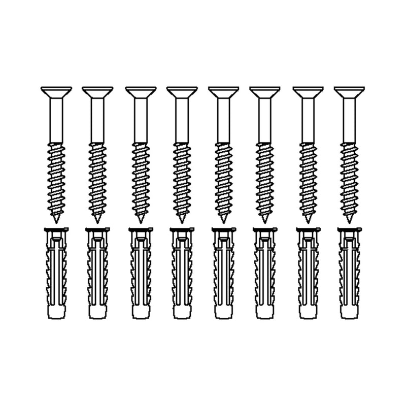 Pressalit Mounting Kit — 8 × Coach Screws Ø6 × 70 with SX8 Plugs, for Brick (V8601)