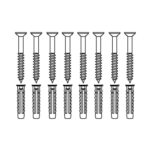 Pressalit Mounting Kit — 8 × Coach Screws Ø6 × 70 with SX8 Plugs, for Brick (V8601)
