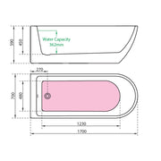 Edinburgh White Bath 1700 x 700mm - view 2