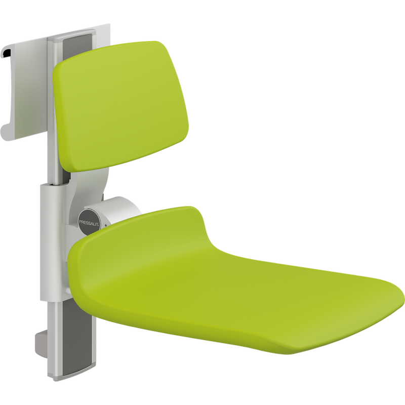 Pressalit PLUS Shower Seat 450 incl. Backrest, Manually Height & Sideways Adjustable, Lime Green (R7454277)