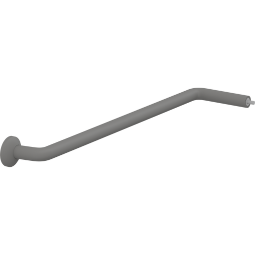 Pressalit PLUS Angled Tube Piece, 762 x 154mm, with Wall Rosette & Connecting Joint, Anthracite (RT345112)
