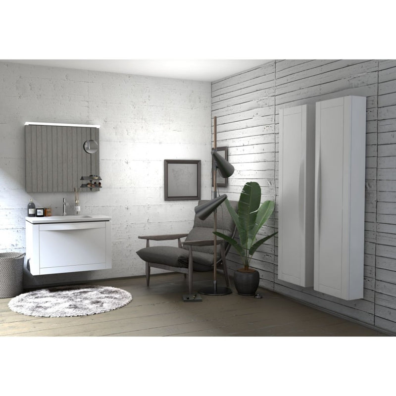 Enchant Wall Hung 1 Door Column Unit 400mm Matt White - view 2