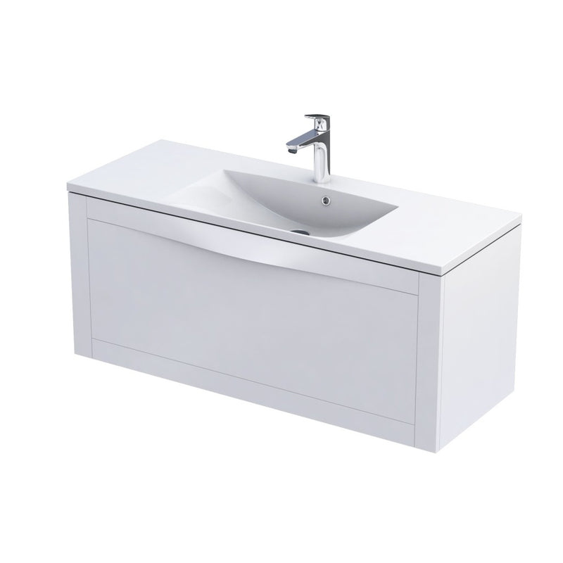 Enchant Wall Hung 1 Drawer Basin Unit 1200mm Matt White