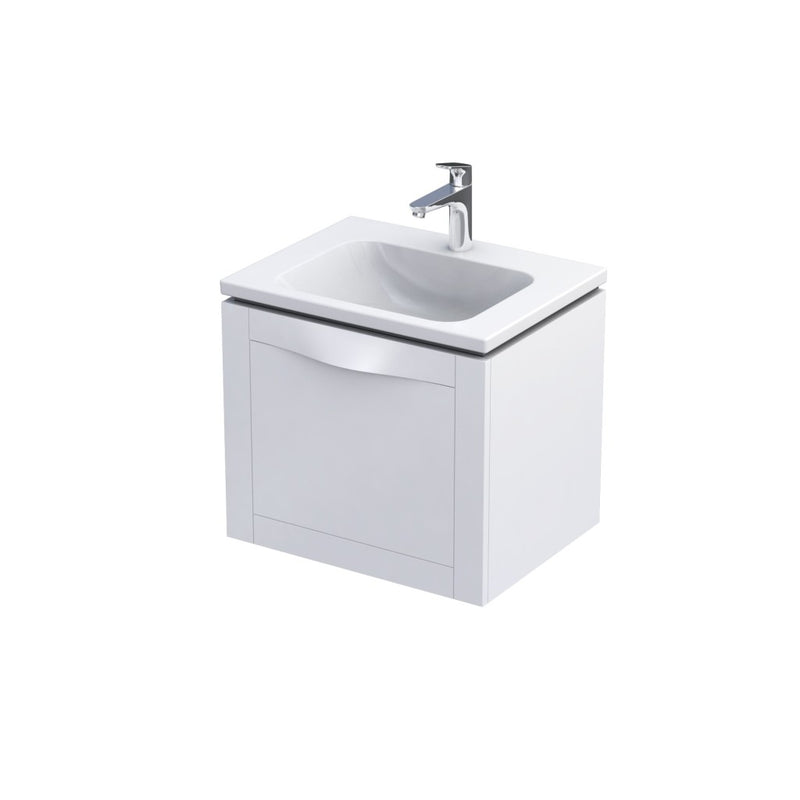 Enchant Wall Hung 1 Drawer Basin Unit 600mm Matt White