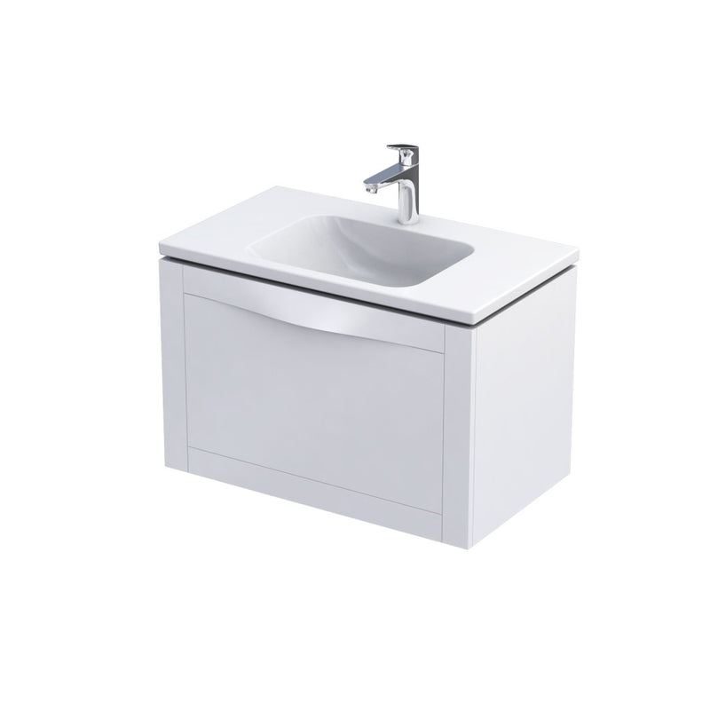 Enchant Wall Hung 1 Drawer Basin Unit 800mm Matt White