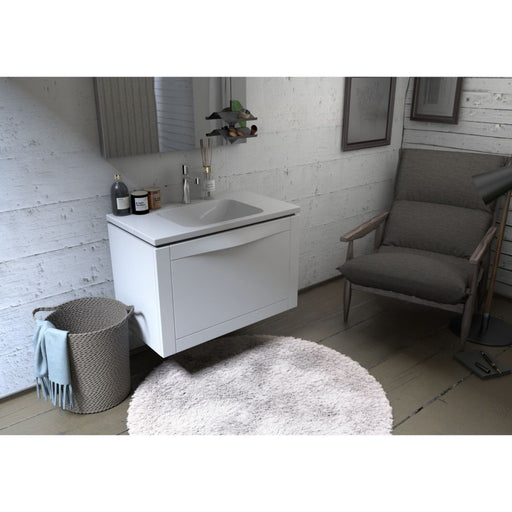 Enchant Wall Hung 1 Drawer Basin Unit 800mm Matt White - view 2