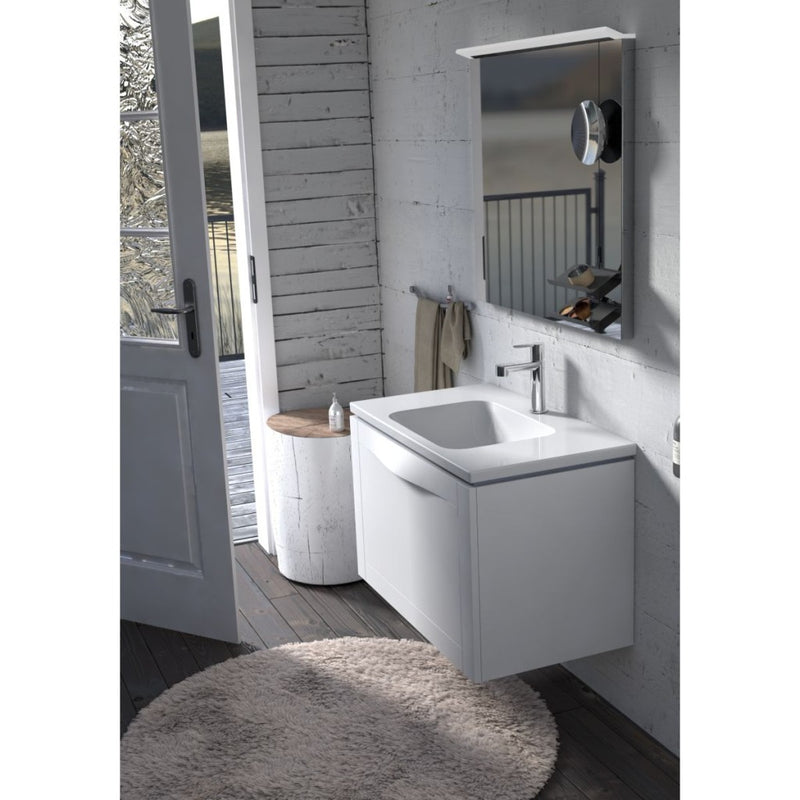 Enchant Wall Hung 1 Drawer Basin Unit 800mm Matt White - view 4