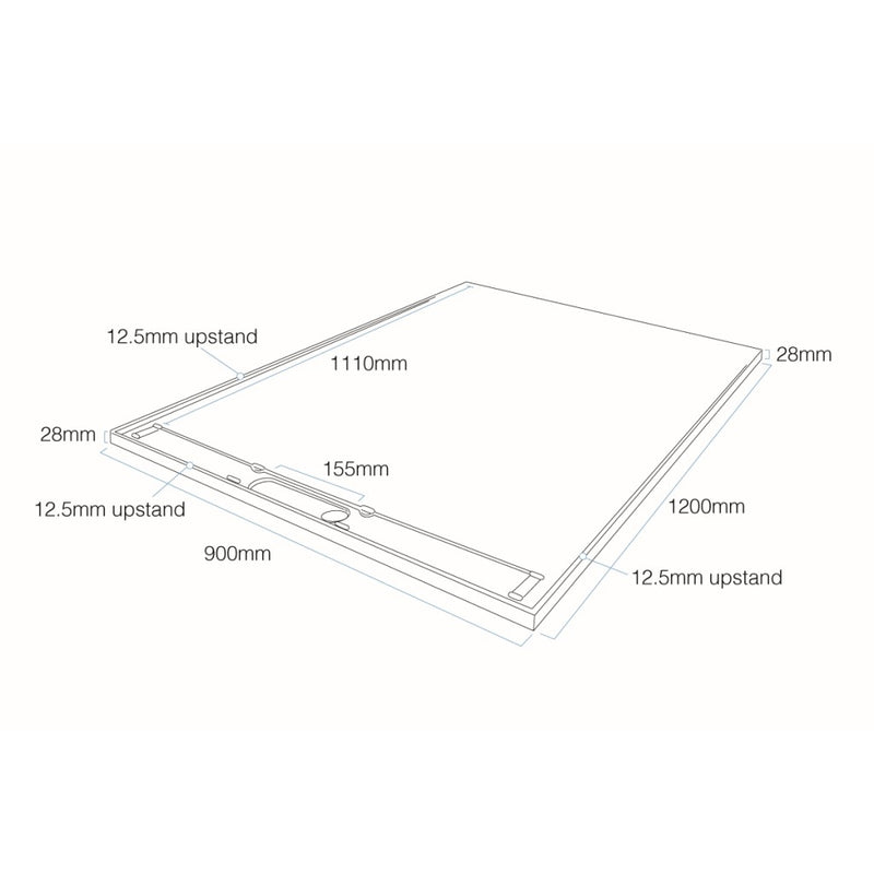 Essential Pro Deck Edge concealed drainage channel with adjustable factory fitted waste