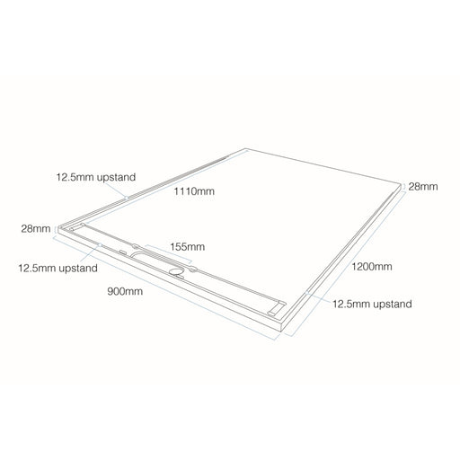 Essential Pro Deck Edge concealed drainage channel with adjustable factory fitted waste