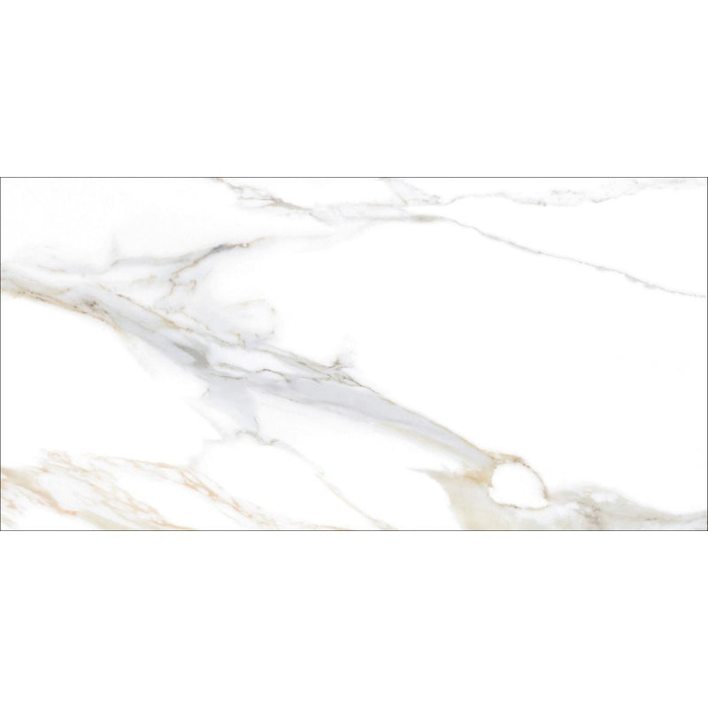 Estero Calacatta Gold Marble Effect Matt Porcelain Wall & Floor Tile 300x600mm