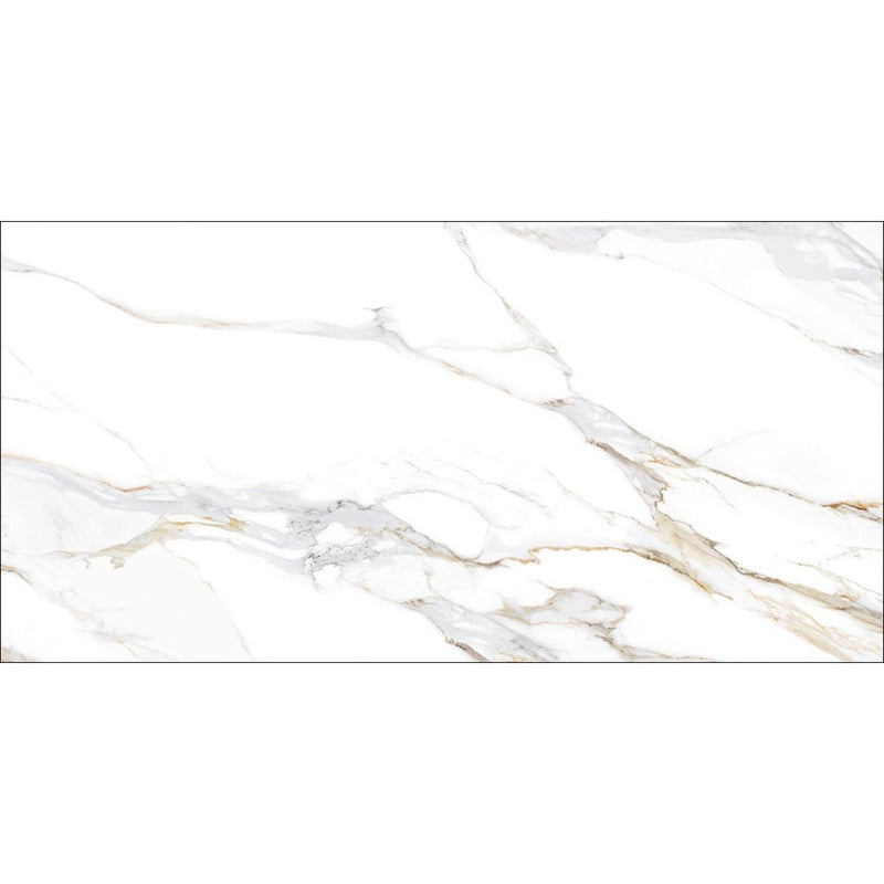 Estero calacatta gold marble effect tile 600x1200mm - view 2