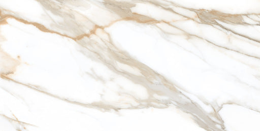 Estero Gold Marble Effect Matt Porcelain Wall & Floor Tile 600x1200mm