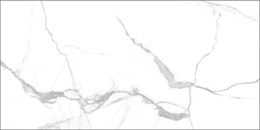 Estero White Marble Effect Matt Porcelain Wall & Floor Tile 300x600mm