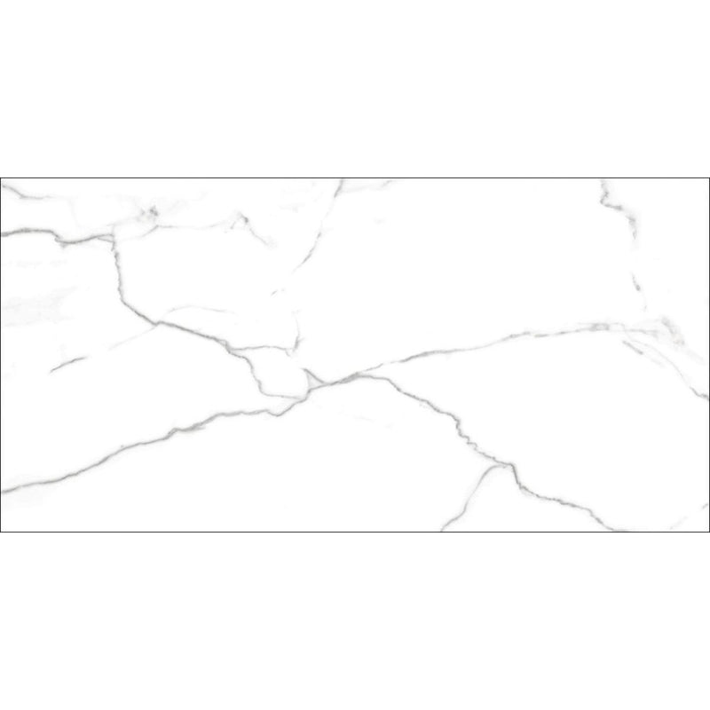Estero white marble effect tile 600x1200mm - view 2