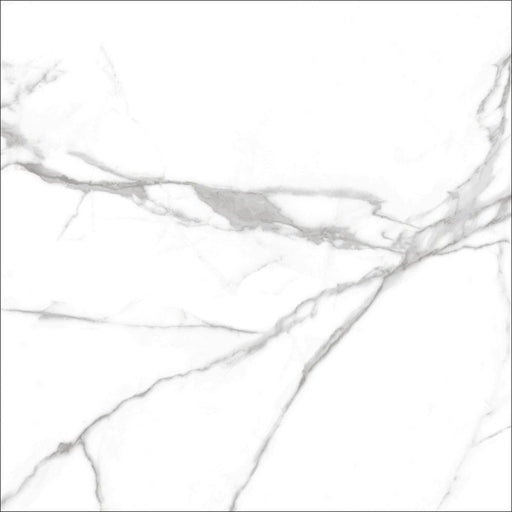 Estero White Marble Effect Matt Porcelain Wall & Floor Tile 600x600mm