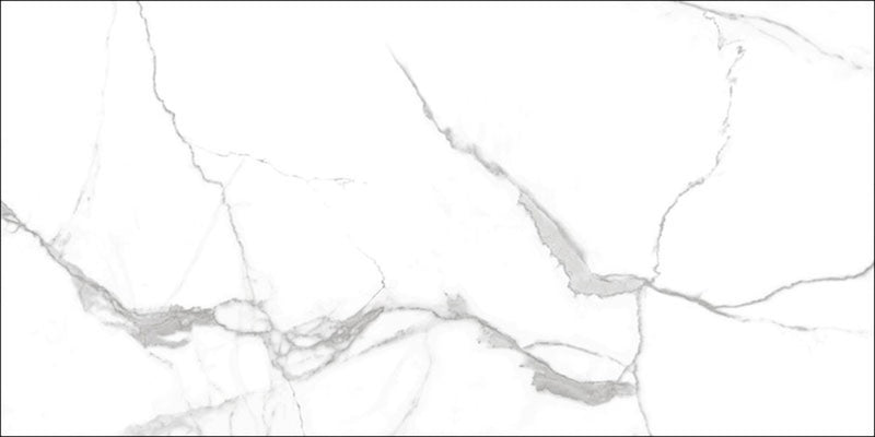 Estero White Marble Effect Polished Porcelain Wall & Floor Tile 300x600mm