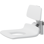 Pressalit PLUS Replacement Shower Seat 450 with Aperture incl. Backrest, Manually Height Adjustable, White (R7125000)