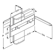 Pressalit PLUS Electric Track Wash Basin Bracket dimensioned drawing (R4780)