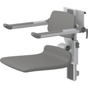 Pressalit PLUS Shower Seat 450 incl. Backrest & Armrests, Manually Height & Sideways Adjustable, Anthracite (R7464112)