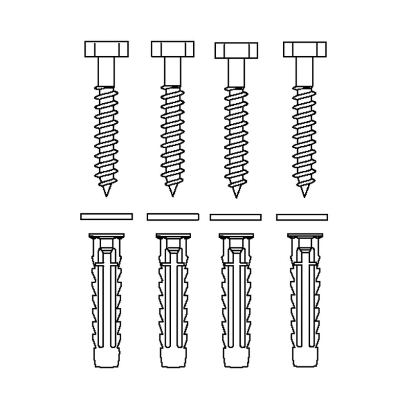 Pressalit Mounting Kit (V8603) — dimensioned drawing