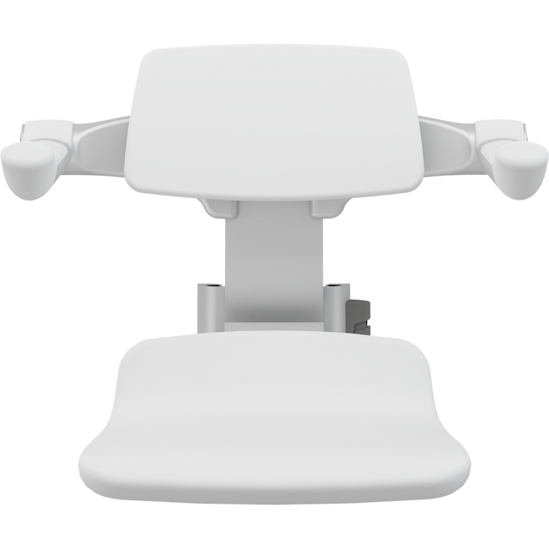Pressalit PLUS Replacement Shower Seat 310 incl. Backrest & Armrests, Manually Height Adjustable, White (R7034000)