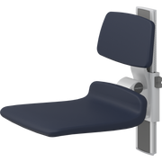 Pressalit PLUS Shower Seat 450 incl. Backrest, Manually Height Adjustable, Dark Blue (R7424108)