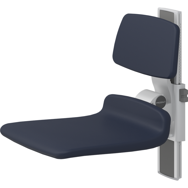 Pressalit PLUS Shower Seat 450 incl. Backrest, Manually Height Adjustable, Dark Blue (R7424108)