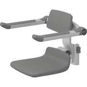 Pressalit PLUS Replacement Shower Seat 310 incl. Backrest & Armrests, Manually Height Adjustable, Anthracite (R7034112)