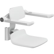 Pressalit PLUS Replacement Shower Seat 310 incl. Backrest & Armrests, Manually Height Adjustable, White (R7034000)