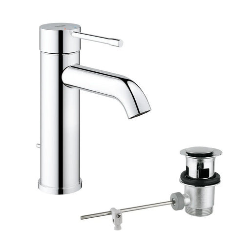 Grohe Essence basin mixer tap S-Size with pop-up waste in StarLight Chrome, code 23589001