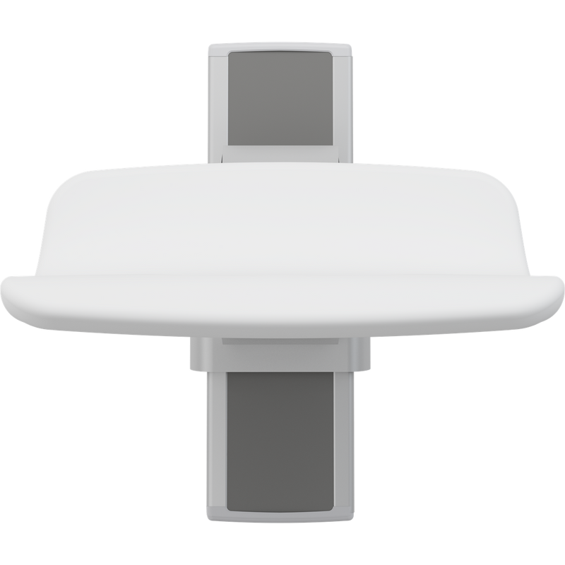 Pressalit PLUS Shower Seat 450 with Aperture, Manually Height Adjustable, White (R7415000)