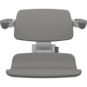 Pressalit PLUS Replacement Shower Seat 450 with Aperture incl. Backrest & Armrests, Manually Height Adjustable, Anthracite (R7135112)