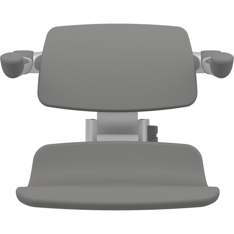 Pressalit PLUS Replacement Shower Seat 450 with Aperture incl. Backrest & Armrests, Manually Height Adjustable, Anthracite (R7135112)