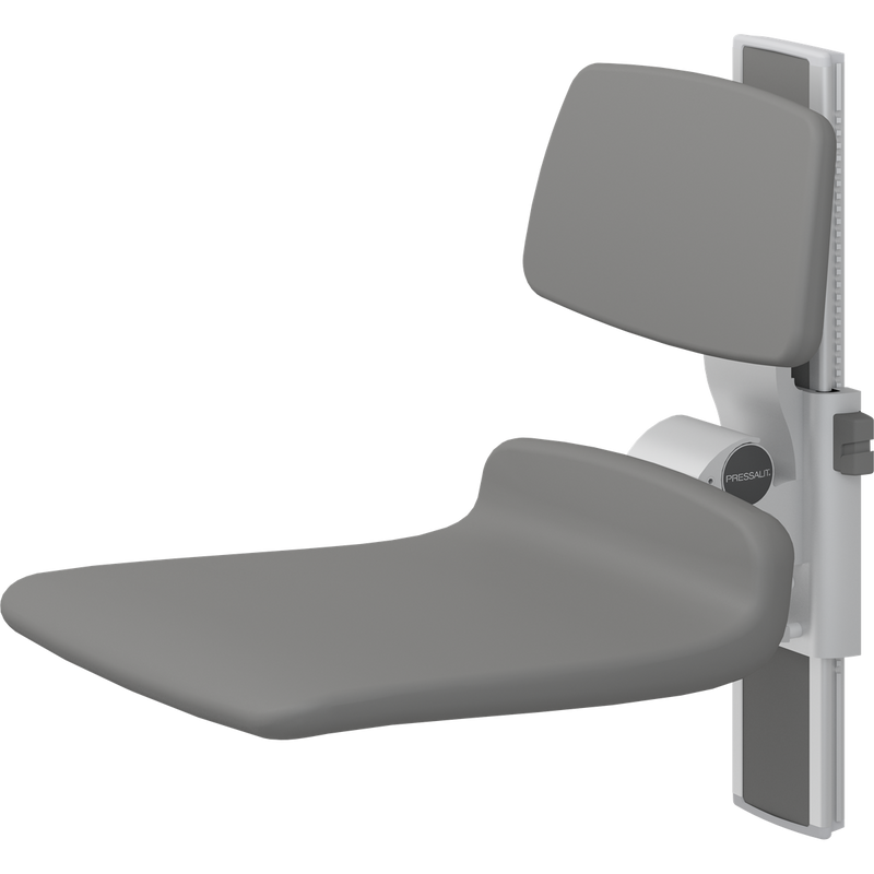 Pressalit PLUS Shower Seat 450 incl. Backrest, Manually Height Adjustable, Anthracite (R7424112)