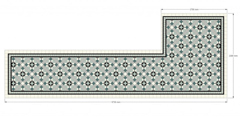 Fort Myers emerald green victorian pattern tile 338x338mm - view 3