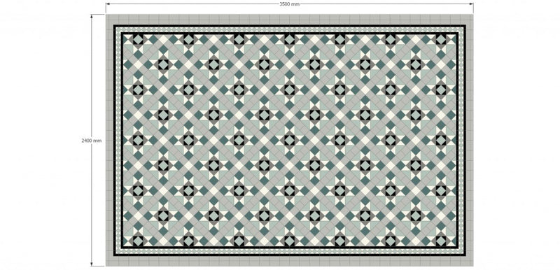 Fort Myers emerald green victorian pattern tile 338x338mm - view 4