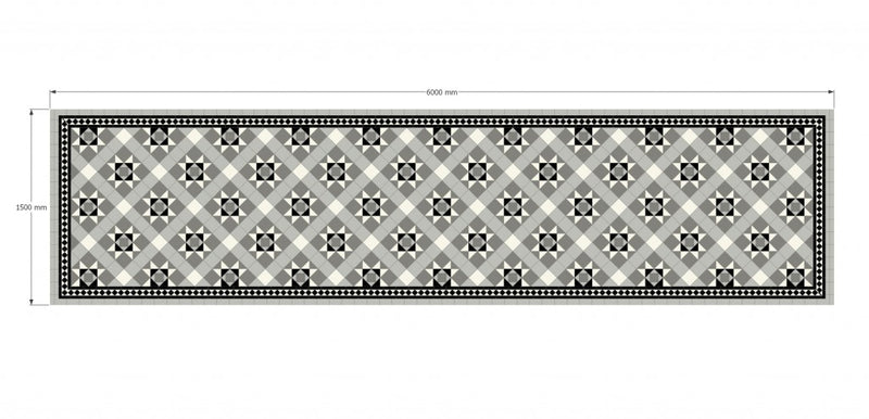 Fort Myers grey mixed victorian pattern tile 338x338mm - view 3