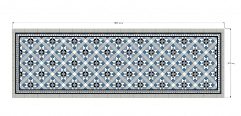 Fort Myers ocean blue victorian pattern tile 338x338mm - view 3